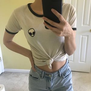 John Galt Brandy Melville alien army green shirt